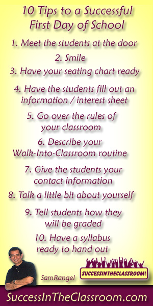 10 Tips To A Successful First Day Of School Success In The Classroom