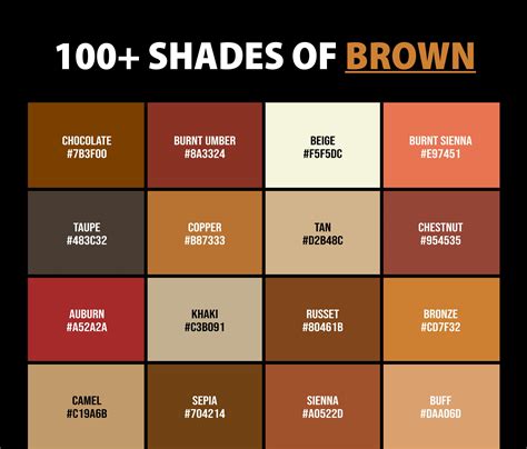 100 Shades Of Brown Color