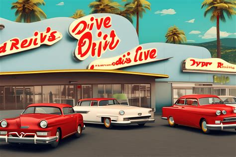 1950S Drivein Restaurant With Retro Cars 4K Creative Fabrica