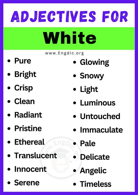 20 Best Words To Describe A White Adjectives For White Engdic