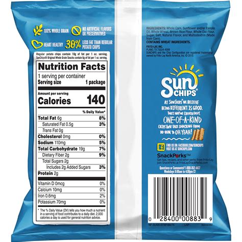 34 Sun Chips Original Nutrition Label Labels Database 2020