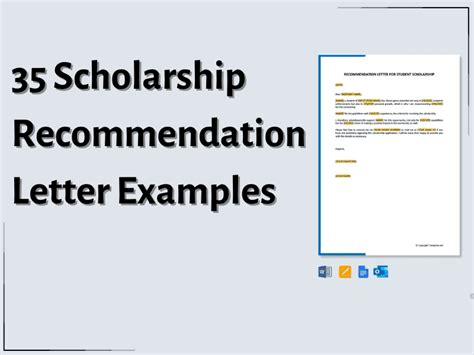 35 Scholarship Recommendation Letter Examples Teaching Expertise