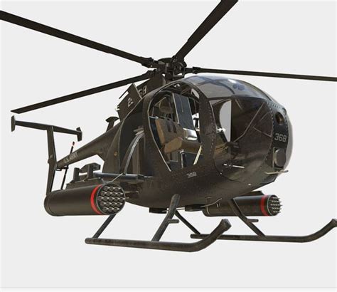 3D Helicopter Little Bird Mh 6