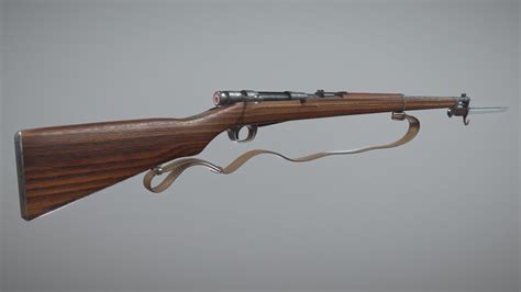 3D Model Arisaka Type 38 Japanese Ww2 Rifle Pbr Vr Ar Low Poly