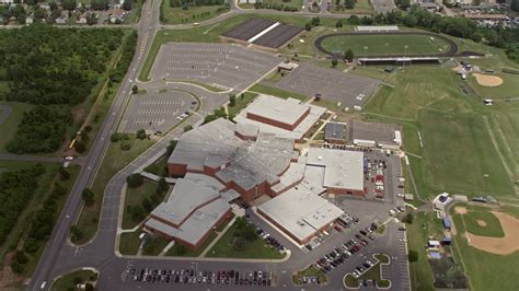 4 8K Stock Footage Aerial Video Flying Over Notre Dame High School And