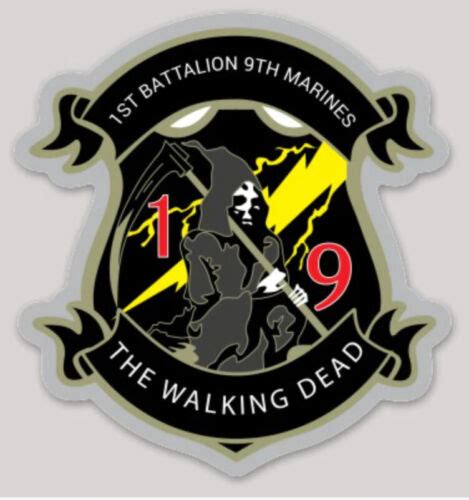 4 Marine Corps 1St Battalion 9Th Marines The Walking Dead Sticker