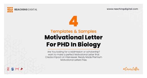 4 Motivational Letter For Phd In Biology Samples To Stand Out Reaching Digital