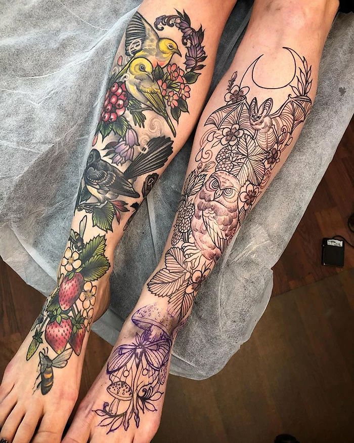 45 People Showing Off Their Awesome Leg Tattoos