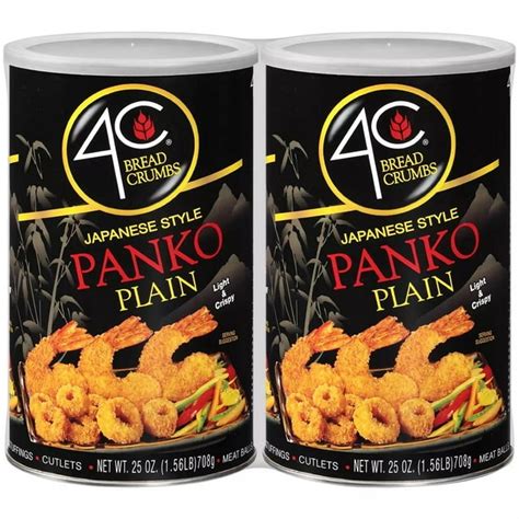 4C Plain Panko Japanese Style Bread Crumbs 2 25 Oz Canisters