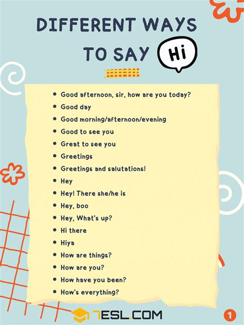 60 Creative Ways To Say Hi In English 7Esl