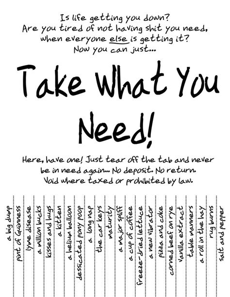 7 Best Images Of Take What You Need Printable Take What You Need