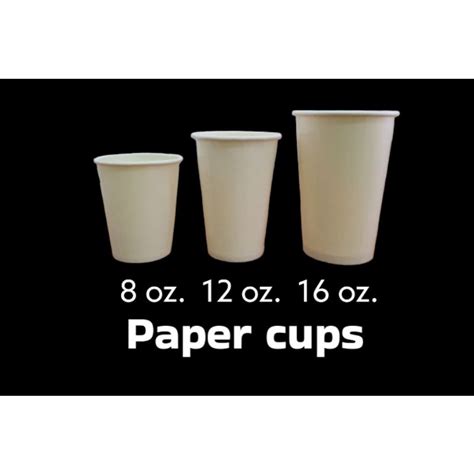 8 Oz 12 Oz 16 Oz 22 Oz Paper Cup Plain 50 Pcs Shopee Philippines