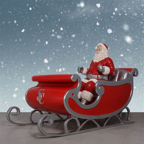 80 Long Deluxe Two Seater Sleigh With Santa Decoration