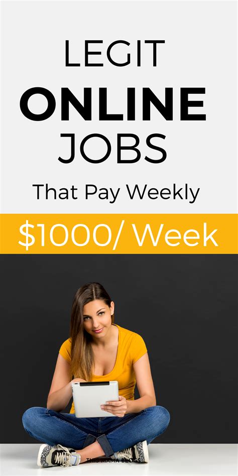 81 Online Jobs That Pay Weekly In 2021 1000 Week Online Jobs For