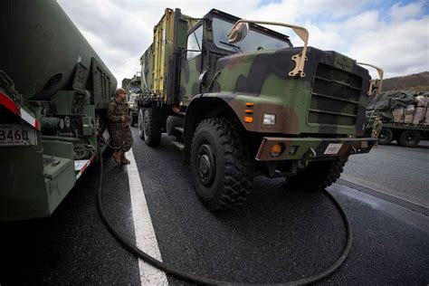 A U S Marine Corps 7 Ton Truck Is Refueled At An Nara Dvids Public