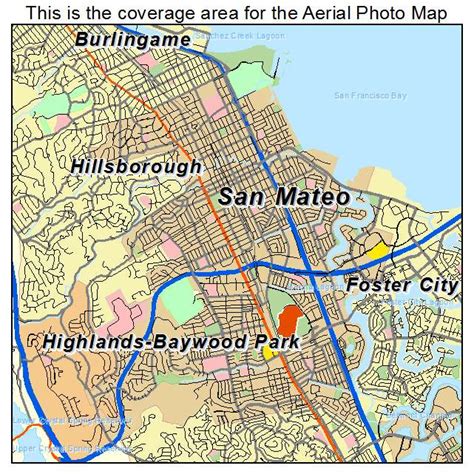 Aerial Photography Map Of San Mateo Ca California