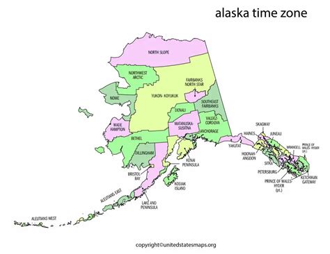 Alaska Time Zone Map Map Of Time Zones In Alaska