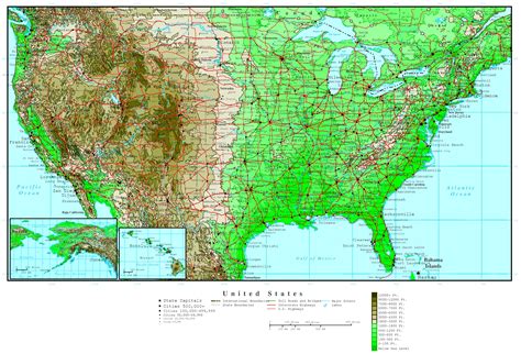 Alaska Usa Map Overlay Topographic Map Of Usa With States