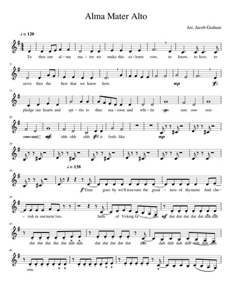 Alma Mater Alto Sheet Music For Piano Download Free In Pdf Or Midi