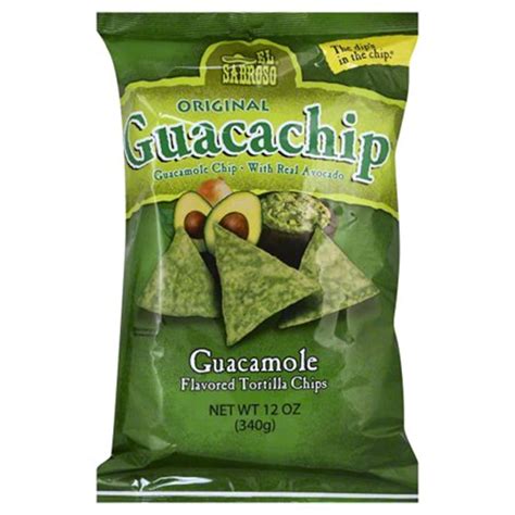 Amazon Com El Sabroso Guacachip Guacamole Flavored Tortilla Chips 12