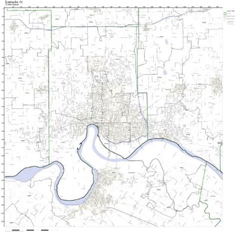 Amazon Com Evansville In Zip Code Map Laminated Home Kitchen