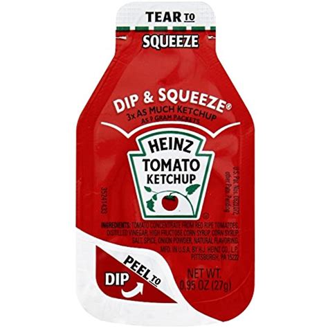 Amazon Com Heinz Ketchup Dip Squeeze Single Serve Packets 0 95 Oz