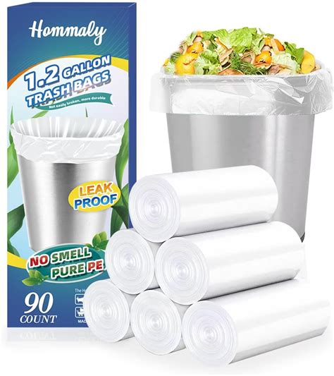 Amazon Com Hommaly 1 Gallon 1 1 2 Gal 90 Pcs Small Clear Trash Bags