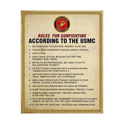 Amazon Com Rules For Gunfighting According To The Usmc U S Marine