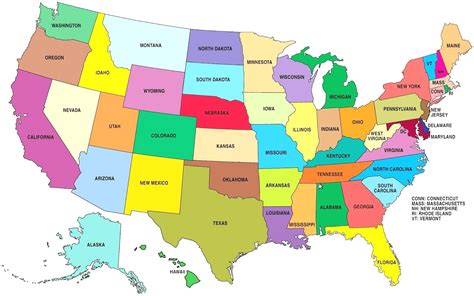 America Map With Labels - Alert Data