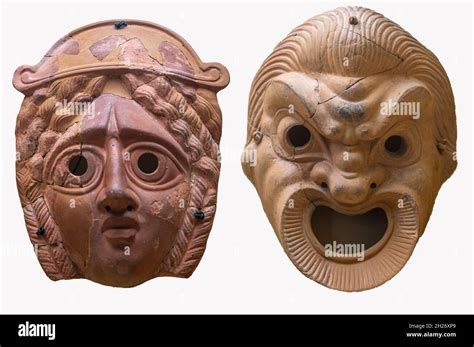 Ancient Greek Theatre Masks Cut Out Stock Images Pictures Alamy