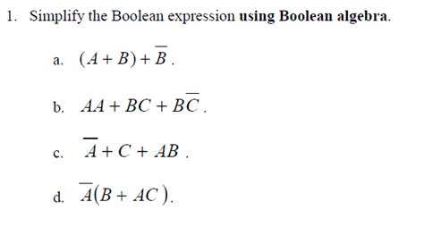 Answered 1 Simplify The Boolean Expression Bartleby