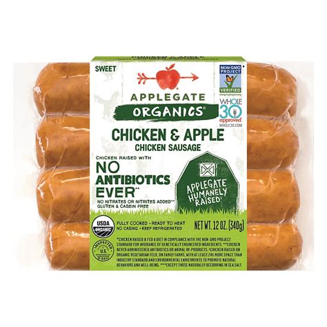 Applegate Organic Chicken Apple Sausage Shop Sausage At H E B