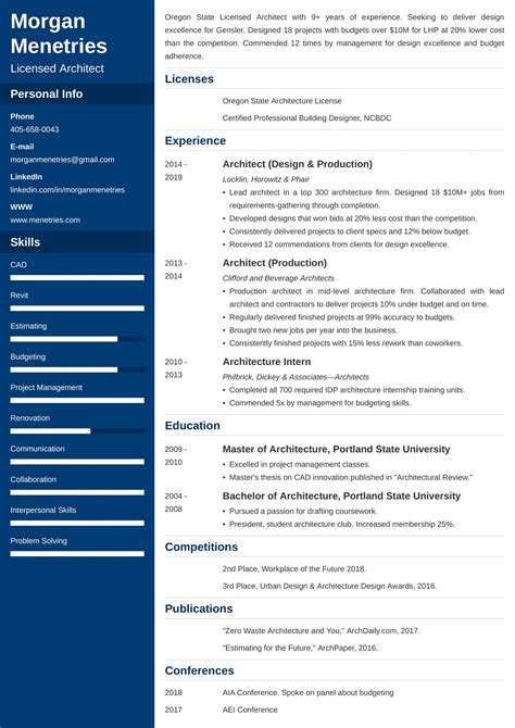 Architecture Cv Examples Sample Guide And 25 Writing Tips