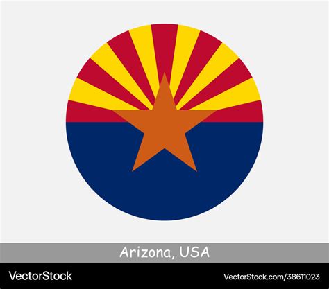 Arizona Round Flag Royalty Free Vector Image Vectorstock