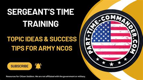 Army Sergeant S Time Training Topic Ideas Tips Youtube