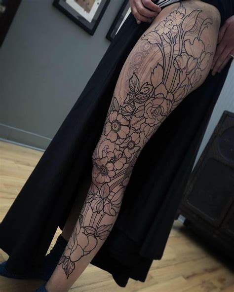 Art Nouveau Floral Leg Sleeve Started Really Looking Forward To