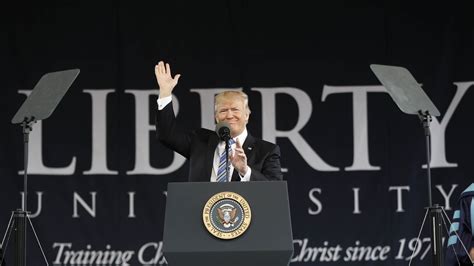 At Liberty Trump Calls Critics Pathetic Praises Putting Faith Into