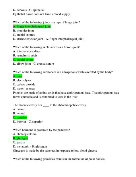 Ati Teas 7 Anatomy Physiology Exam Questions With Answers Multiple