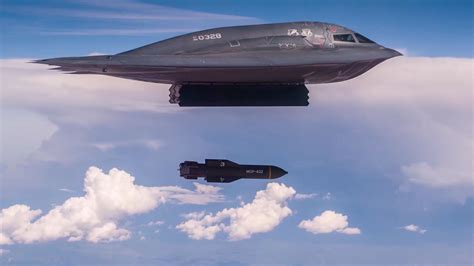 B2 Spirit Stealth Bomber Drops Gbu 57A B Massive Ordnance Penetrator