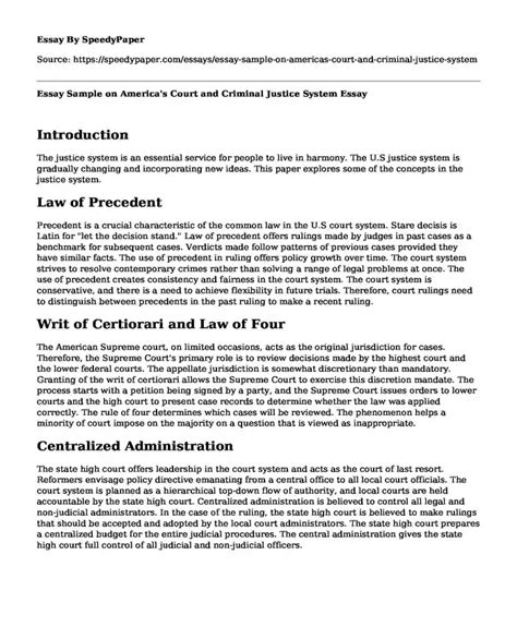 Balance In The Administration Of Justice Security Free Essay Example