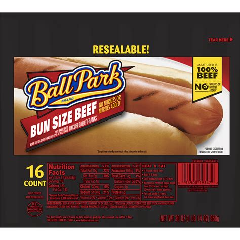 Ball Park Bun Size Beef Hot Dogs 16 Count Walmart Com Walmart Com