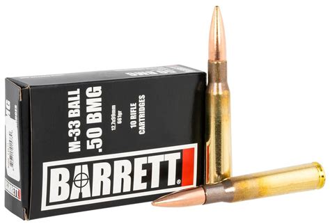 Barrett 14671 Rifle Match Grade 50 Bmg 661 Gr M33 Ball 10 Per Box