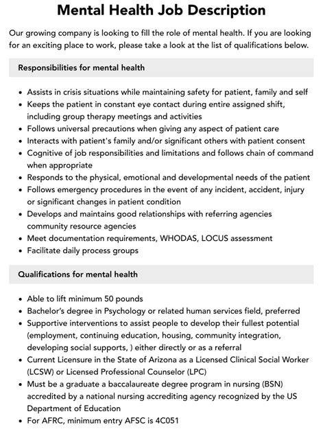 Behavioral Health Job Description Velvet Jobs