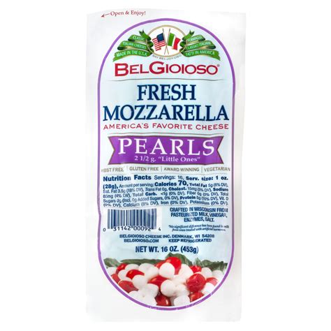 Belgioioso Cheese Fresh Mozzarella Pearls Calories Nutrition