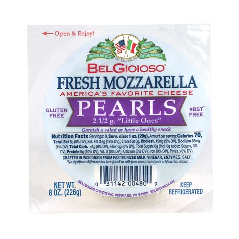 Belgioioso Fresh Mozzarella All Natural Pearls Cheese 8 Oz Fairway