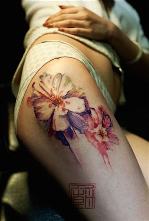 Best Flower Tattoos 43 Jpg 600 890 With Images Thigh Tattoos