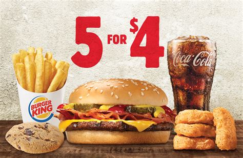 Burger King Restaurants Offer More For Four With Unbeatable 5 For 4