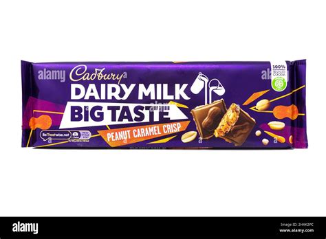 Cadbury Dairy Milk Big Taste Peanut Caramel Crisp Chocolate Bar Stock