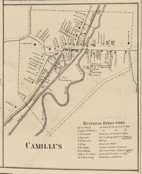 Camillus Village New York 1859 Old Town Map Custom Print Onondaga Co