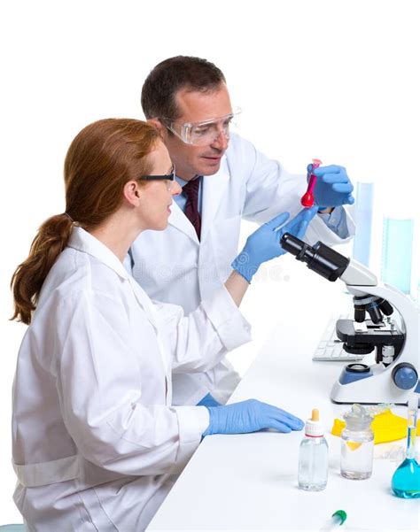 Chemical Laboratory With Two Scientist Working Stock Photography